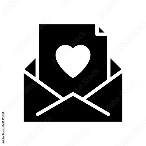 Greeting Card Icon Vector Illustration Glyph Version