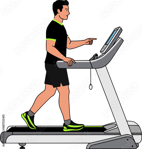 man running on treadmill