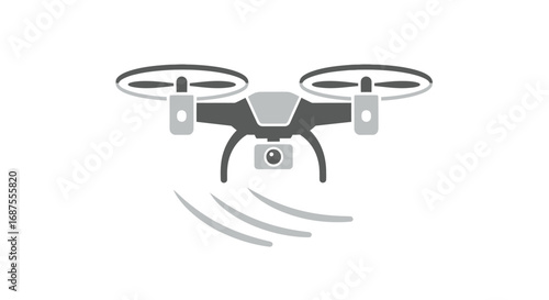 Gray Drone with Camera and Sensors.