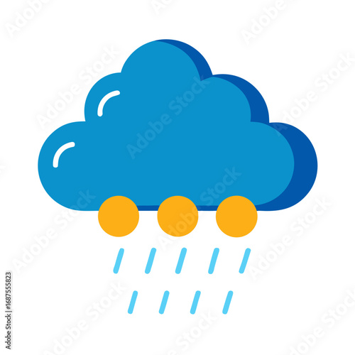 Minimalist color rain cloud vector design