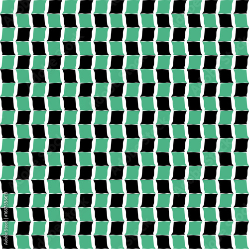 abstract geometric background. pattern of green and black squares. Checkered grid texture repeating.