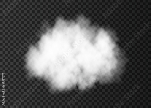 White  smoke cloud background, realistic mist effect.