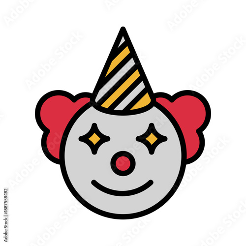 Clown Icon Vector Illustration Color Version