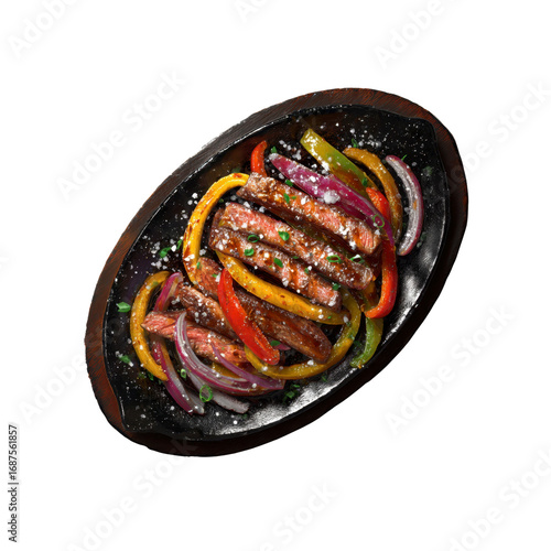 Sizzling Steak Fajitas on a Cast Iron Sizzle Plate
