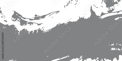 Abstract Brushstroke Composition in Gray and White: A bold artistic abstract composition in black and white, featuring dynamic brushstrokes that convey movement and texture.