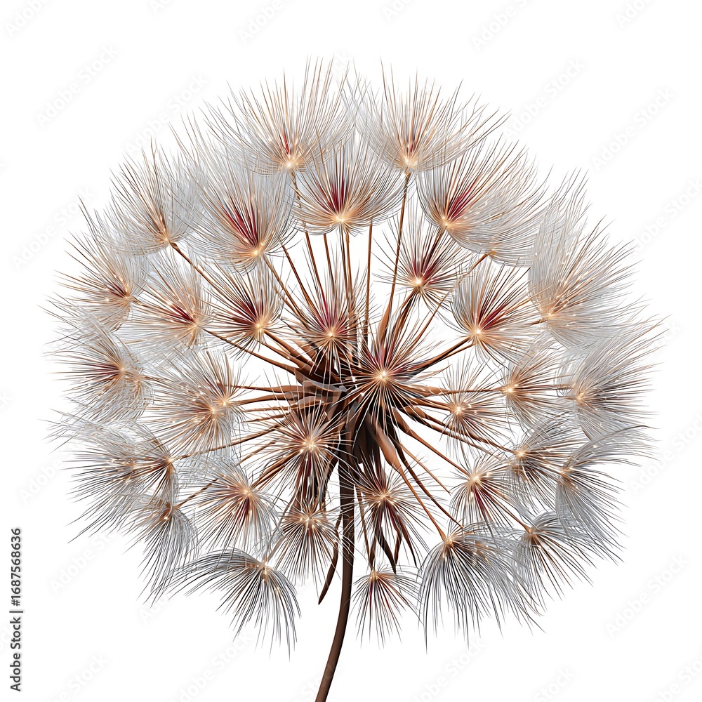 Naklejka premium Delicate dandelion seed head ready to fly