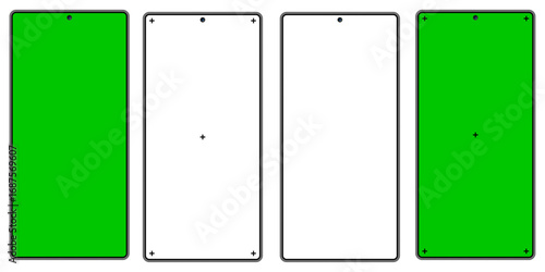 Samsung s25 ultra Screen Mockups: Showcase your app designs and UI/UX concepts with a clean, modern mockup featuring green and blank smartphone screens.