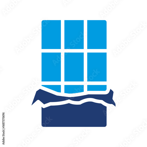 Chocolate Icon Vector Illustration Blue Version