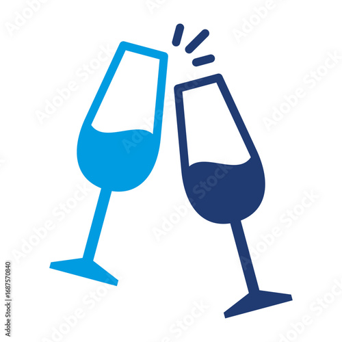 Cheers Icon Vector Illustration Blue Version