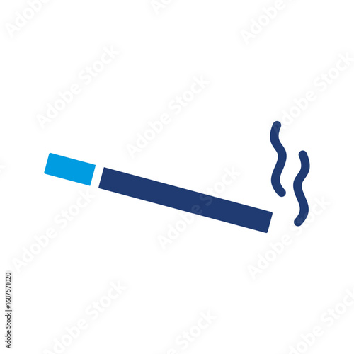 Cigarette Icon Vector Illustration Blue Version