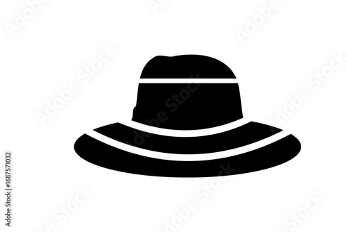 Black fedora hat illustration isolated on white background