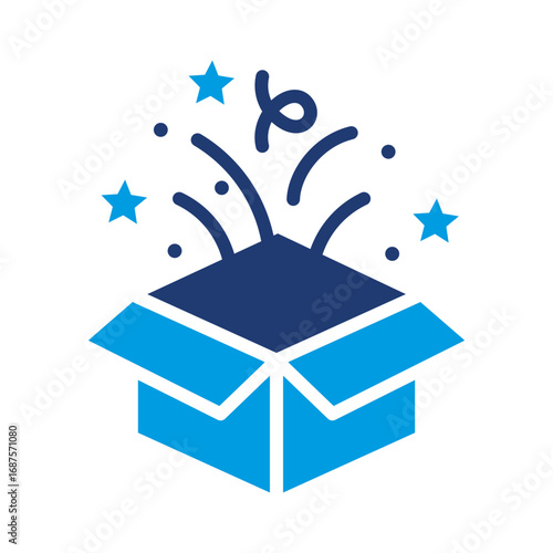 Surprise Icon Vector Illustration Blue Version