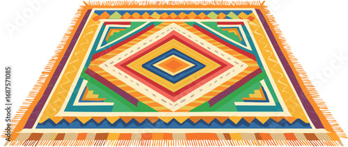 Modern Area Rug with Bold Geometric Pattern Design