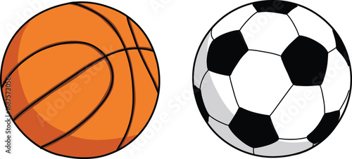 a basketball and soccer ball side by side comparison