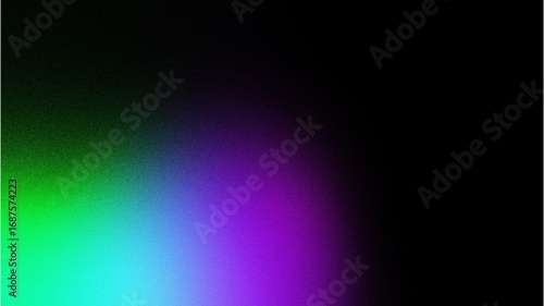 Cyan, Blue, Green, Gradient Glow on Black,  Abstract Dark Noise Texture Background
