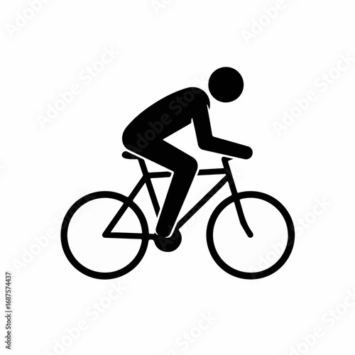 Dynamic cyclist actively riding a bicycle, embodying motion and healthy lifestyle pursuits for modern marketing campaigns.