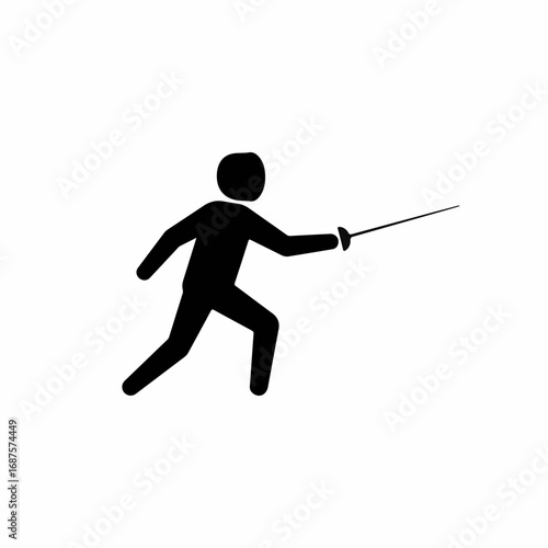 Dynamic fencer in action, poised for victory, showcasing athletic prowess and competitive spirit with a sword in hand