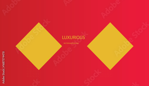 Luxurious Design with Gold Diamond Shapes on Red Gradient | Elegant Geometric Pattern for Branding, Marketing and Creative Backgrounds