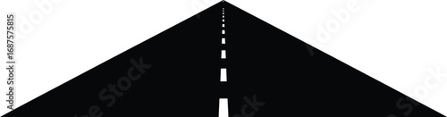 a black road leading into distance on transparent background
