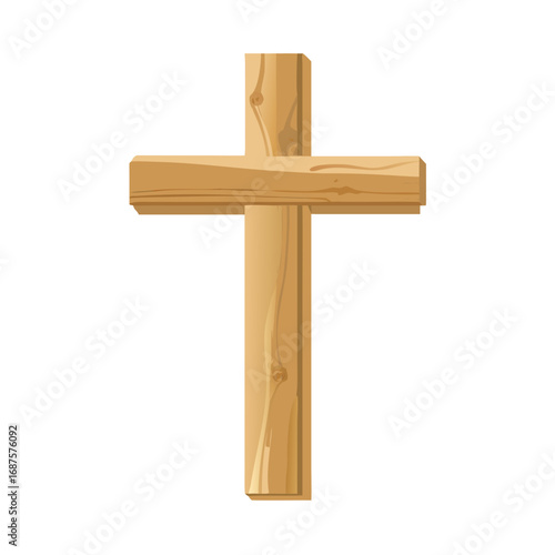 wooden cross on a white background
