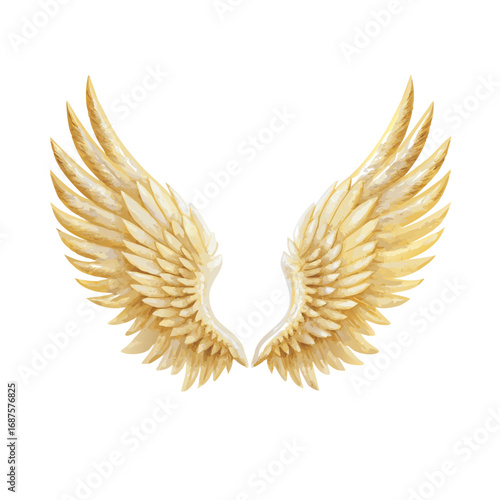 golden wings isolated on white