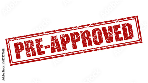 Pre-approved stamp with grunge texture