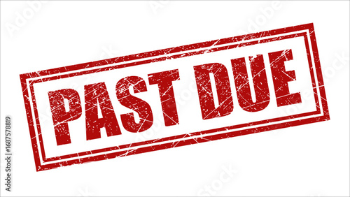 Past due stamp with grunge texture