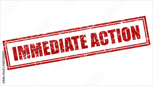 Immediate action stamp with grunge texture