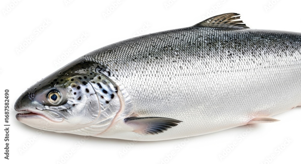 Obraz premium Healthy Atlantic Salmon Fresh Fish Seafood Ingredient