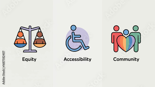 Equity Accessibility and Community Illustration Emphasizing Diversity and Inclusion for a Welcoming World