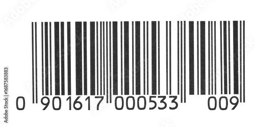 Barcode icon scratched isolated on white, clipping path	