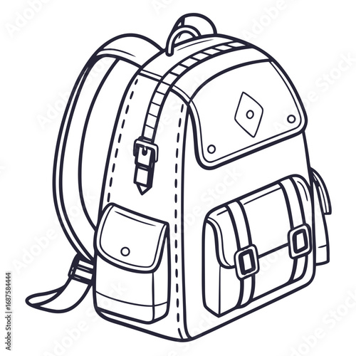 Stylish outdoor backpack illustration perfect for travel adventure and exploration needs