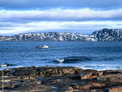Northern landscape of the Barents sea 