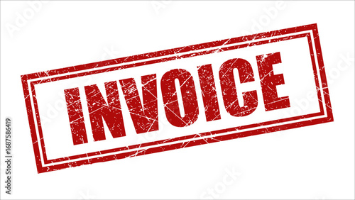 Invoice stamp with grunge texture