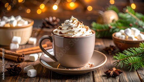 Wallpaper Mural Hot chocolate beverage with toppings Torontodigital.ca