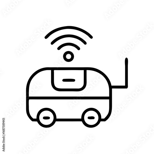 Smart home robot with wireless connection in minimalist design  