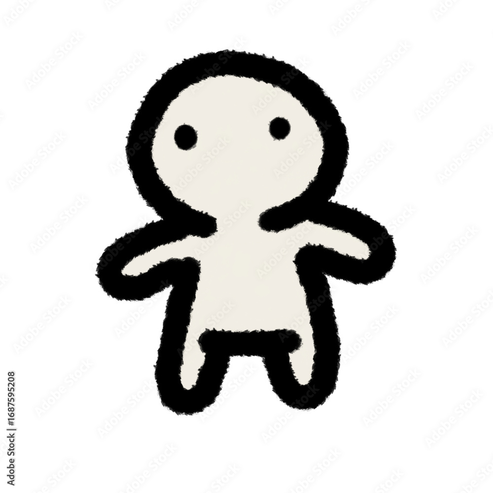 Obraz premium human body cartoon stand png outline, cute cartoon handdraw clipart kids doodle element hand drawn doodle, handwriting clipart, kawaii kids drawing, funny character, childlike sketch, handwritten word
