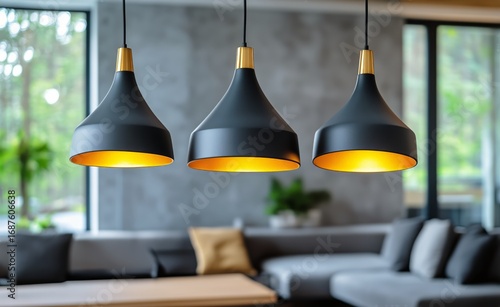 Modern Pendant Lights Illuminate a Stylish Interior Space With Sleek Design.