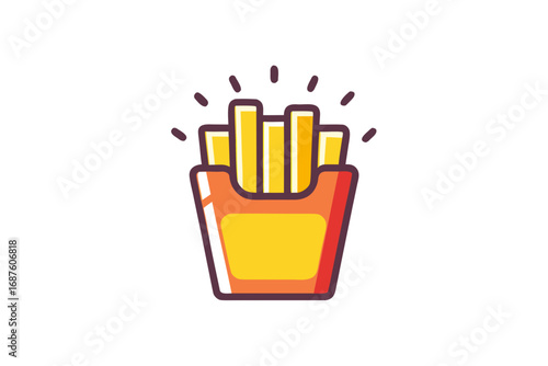 French fries pack glowing with stick fries rising design