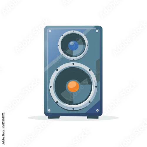 Classic Audio Monitor Speaker for Music and Entertainment Isolated Vector Illustration