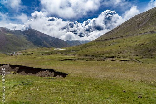 Scenic Mountains in Peru on a Beautiful Day – Andean Landscape with Clear Skies