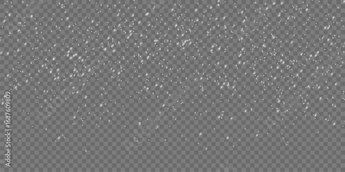 Soft Falling White Light Particles Overlay on Transparent Background for Magic Effects