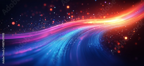 Vibrant Abstract Light Trails Create a Dynamic Display of Color in an Enchant...