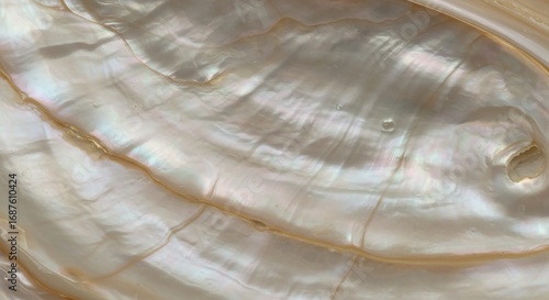 Close-up of iridescent mother-of-pearl shell texture.