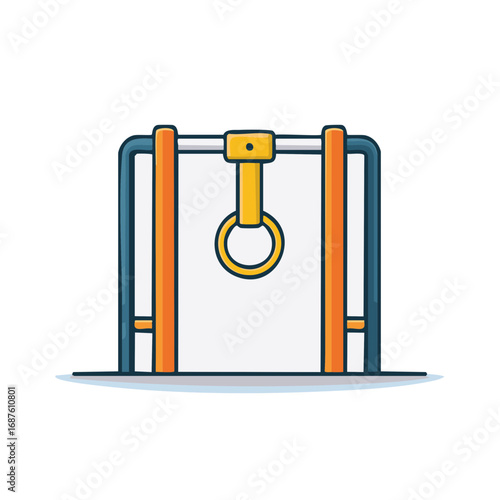 Outdoor gym equipment with hanging rings for fitness and training