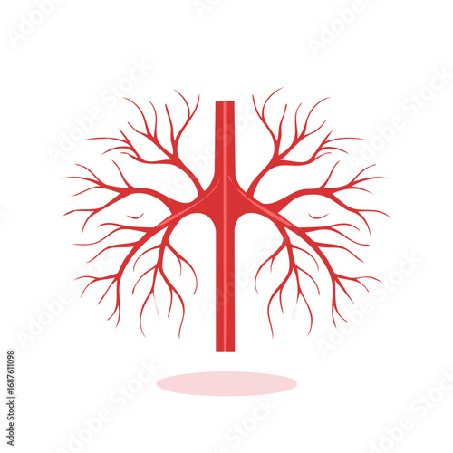 Abstract illustration of branching blood vessels resembling a circulatory system or tree