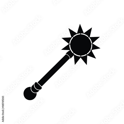 A flail silhouette vector art illustration