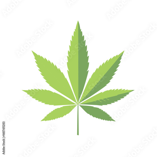 Cannabis leaf icon in flat design style. Marijuana plant vector illustration symbol.