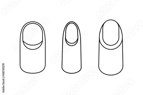 A set of human fingernail line art vector illustration