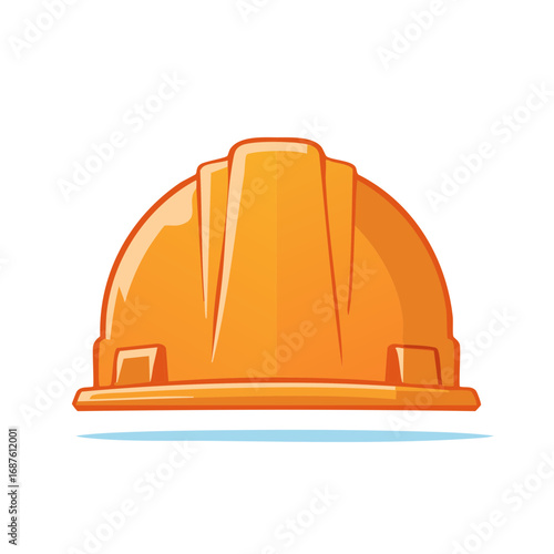 Orange Construction Hard Hat Icon Safety First Protective Headgear Job Site Equipment